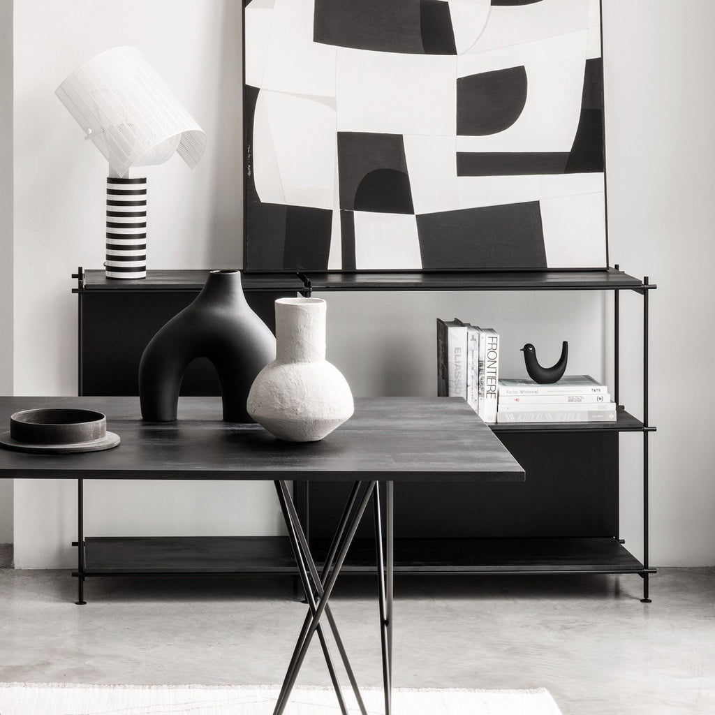 Libreria bassa in acciaio e laminato Miyoko 29