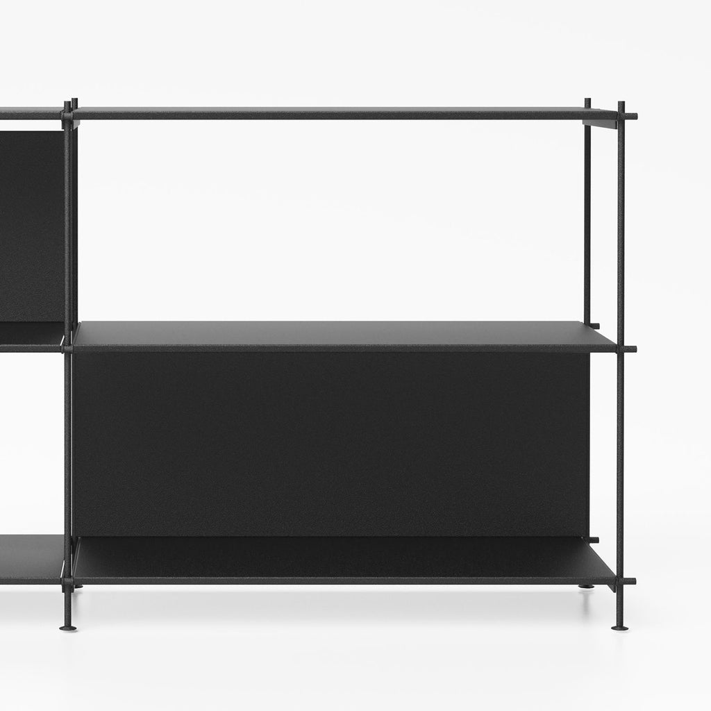 Libreria bassa in acciaio e laminato Miyoko 29