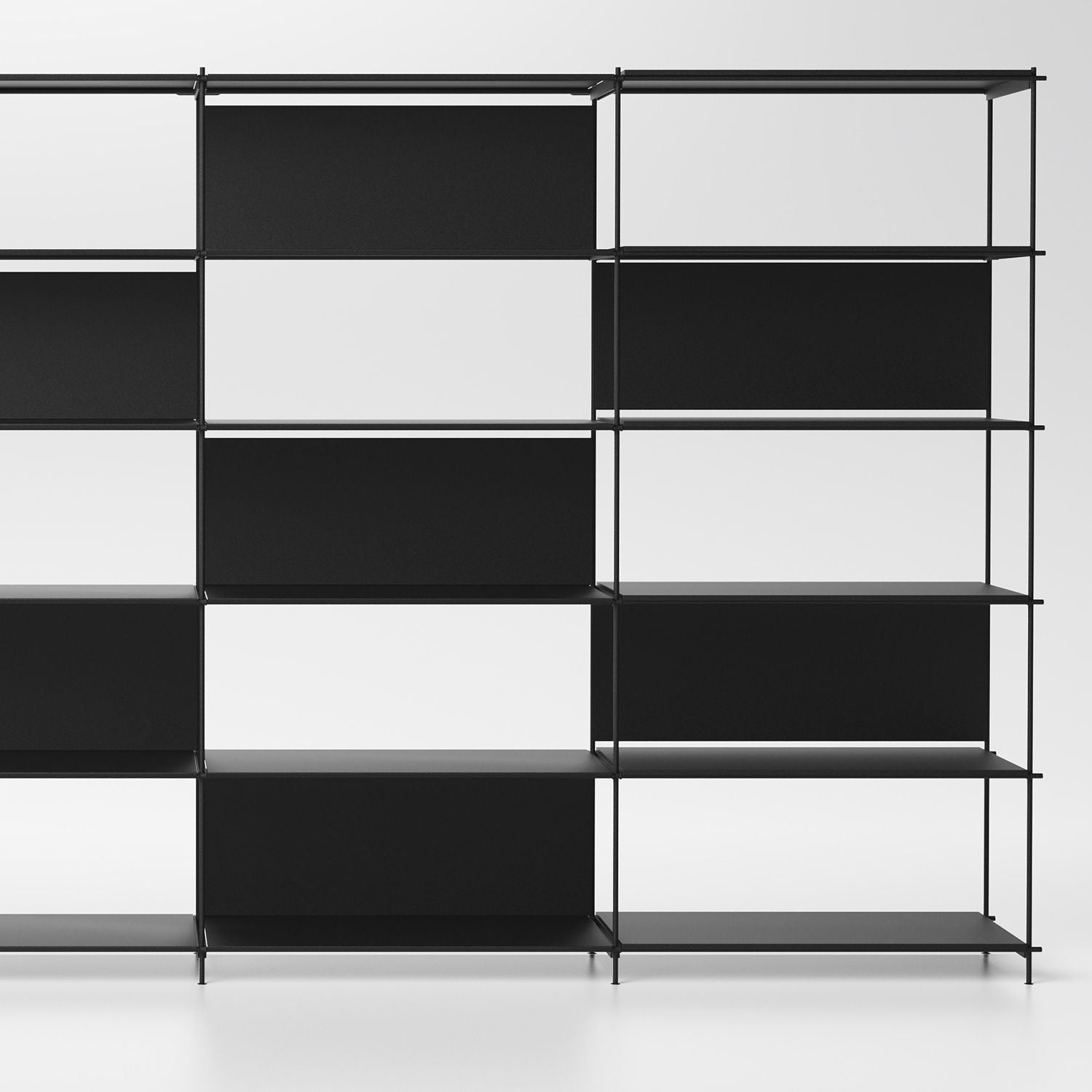 Libreria separa ambienti in acciaio e laminato Miyoko 60