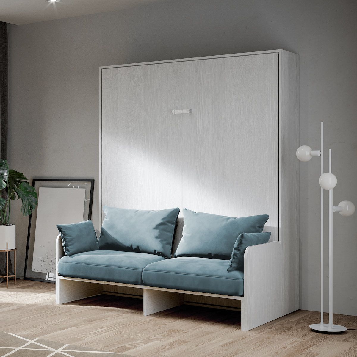 Letto matrimoniale a scomparsa con divano Lexton