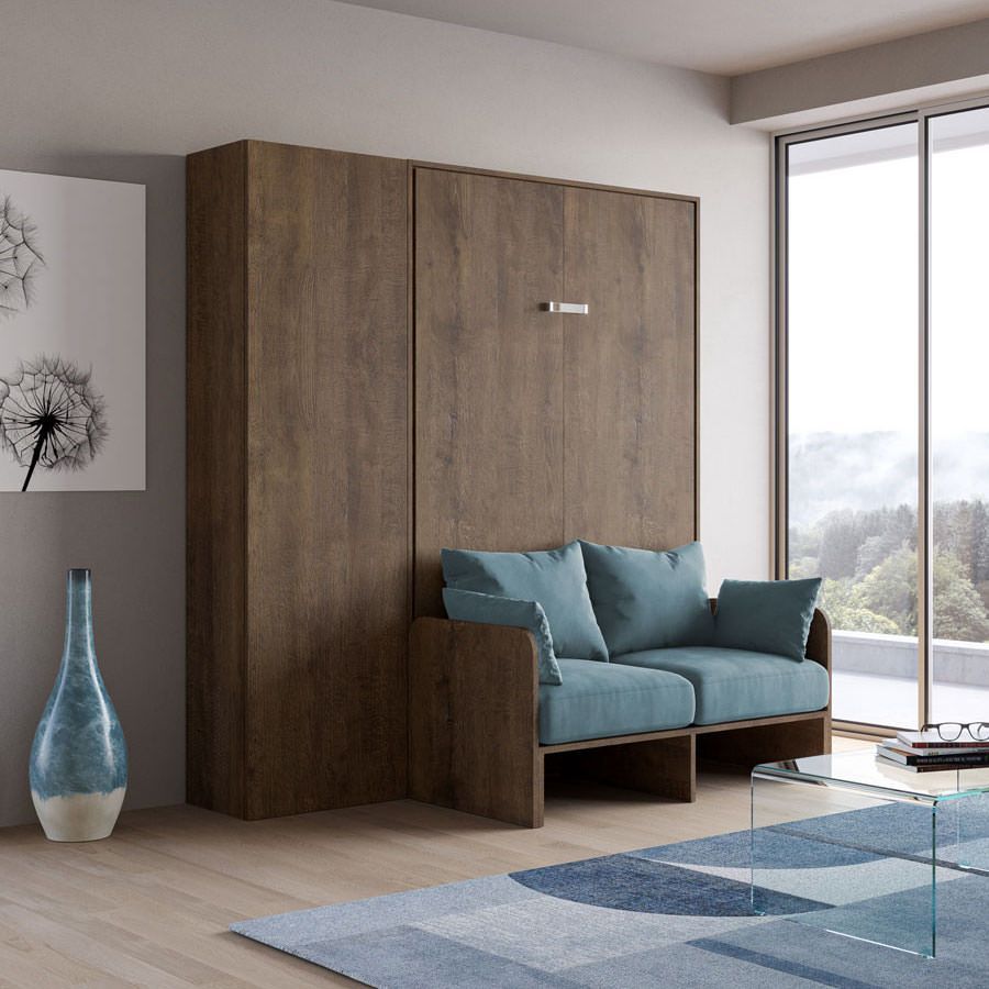 Letto a scomparsa con divano una piazza e mezza e colonna Lexton