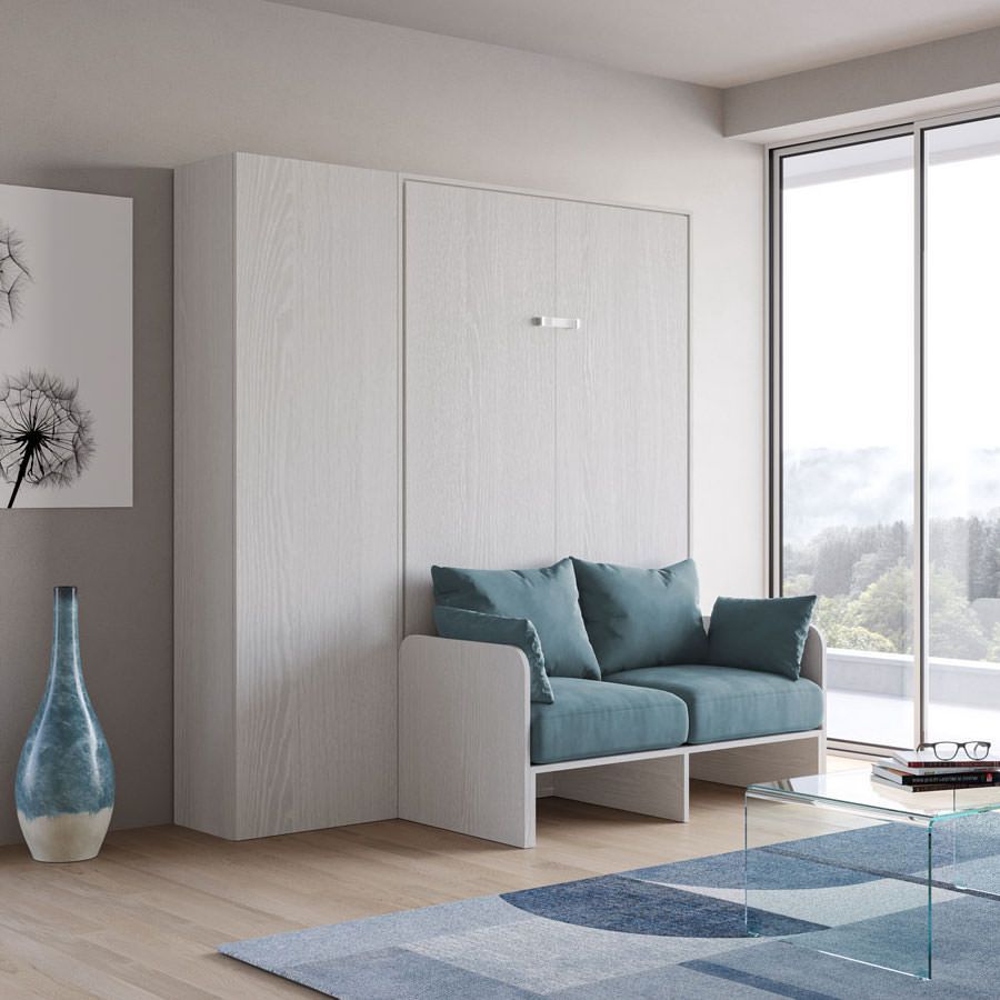 Letto a scomparsa con divano una piazza e mezza e colonna Lexton