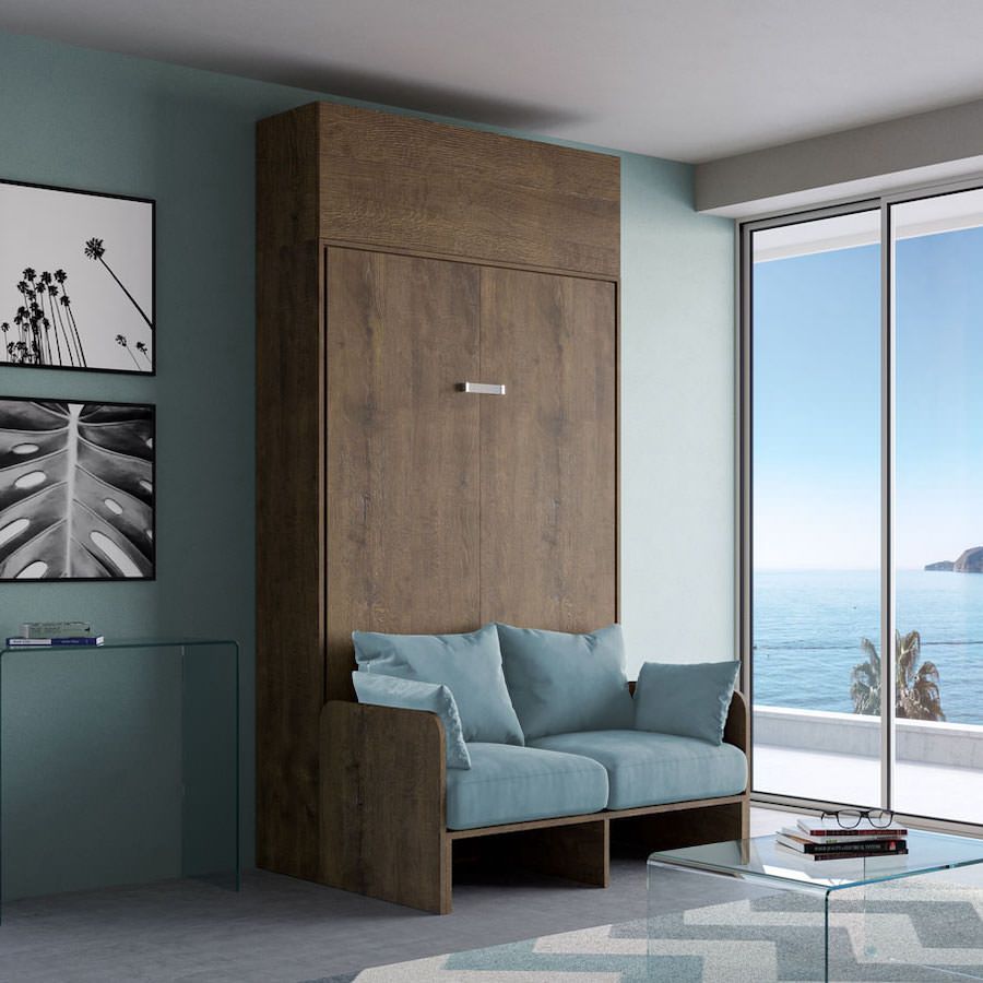 Letto a scomparsa con divano alla francese con pensile Lexton