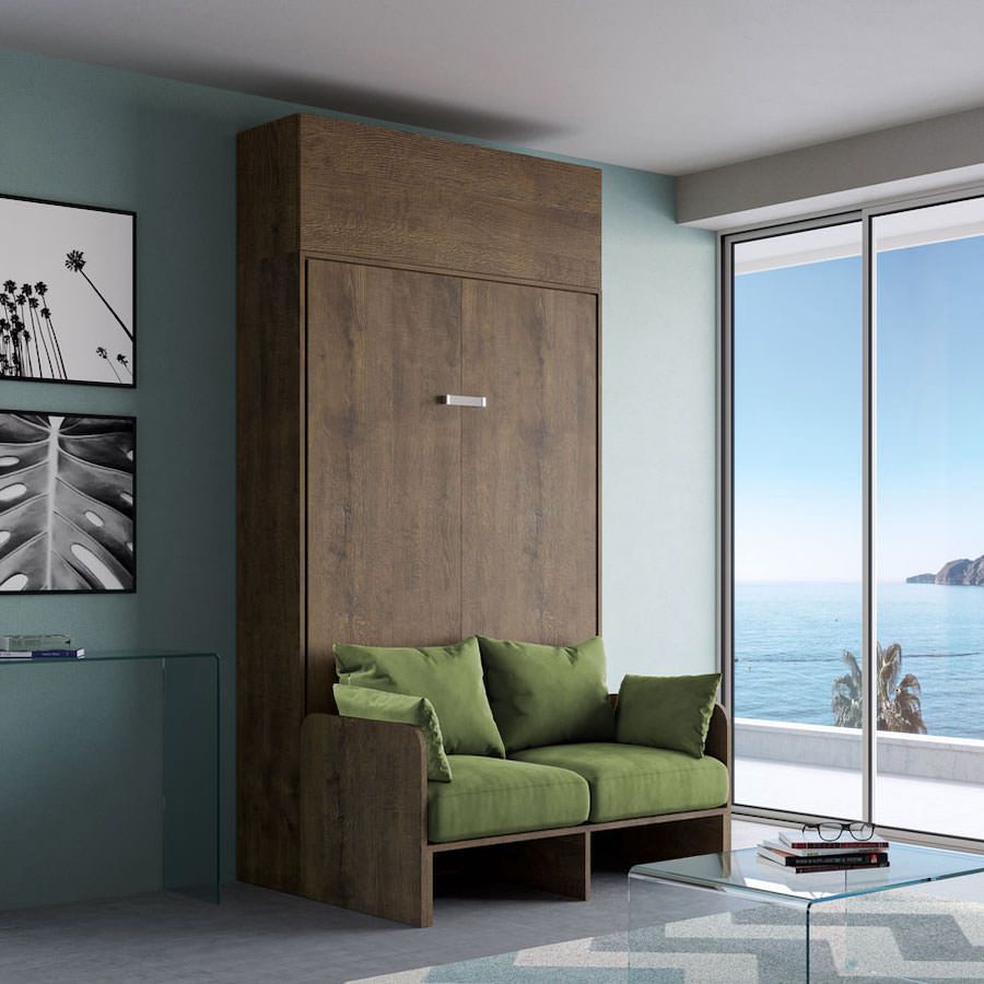 Letto a scomparsa con divano una piazza e mezza e pensile Lexton