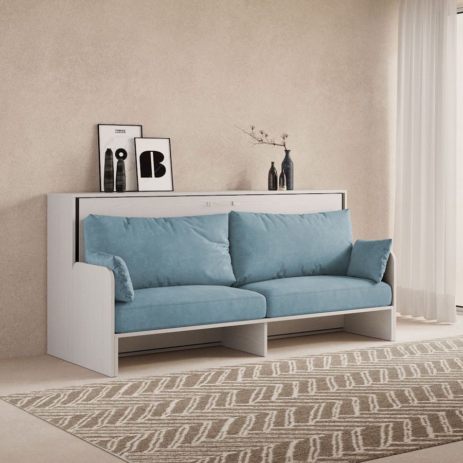 Letto singolo a scomparsa orizzontale con divano Auda