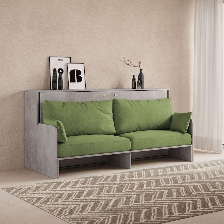 Letto singolo a scomparsa orizzontale con divano Auda