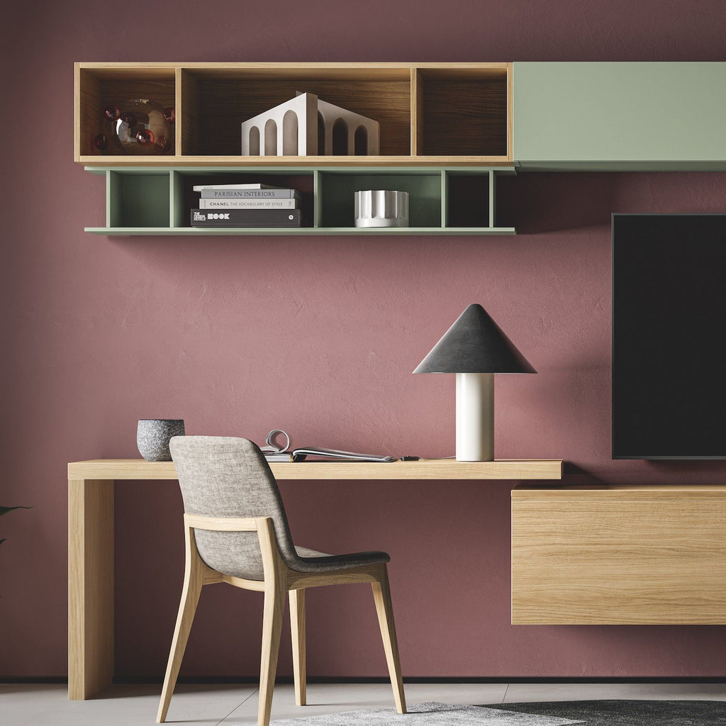 Parete attrezzata soggiorno con scrivania Lasting