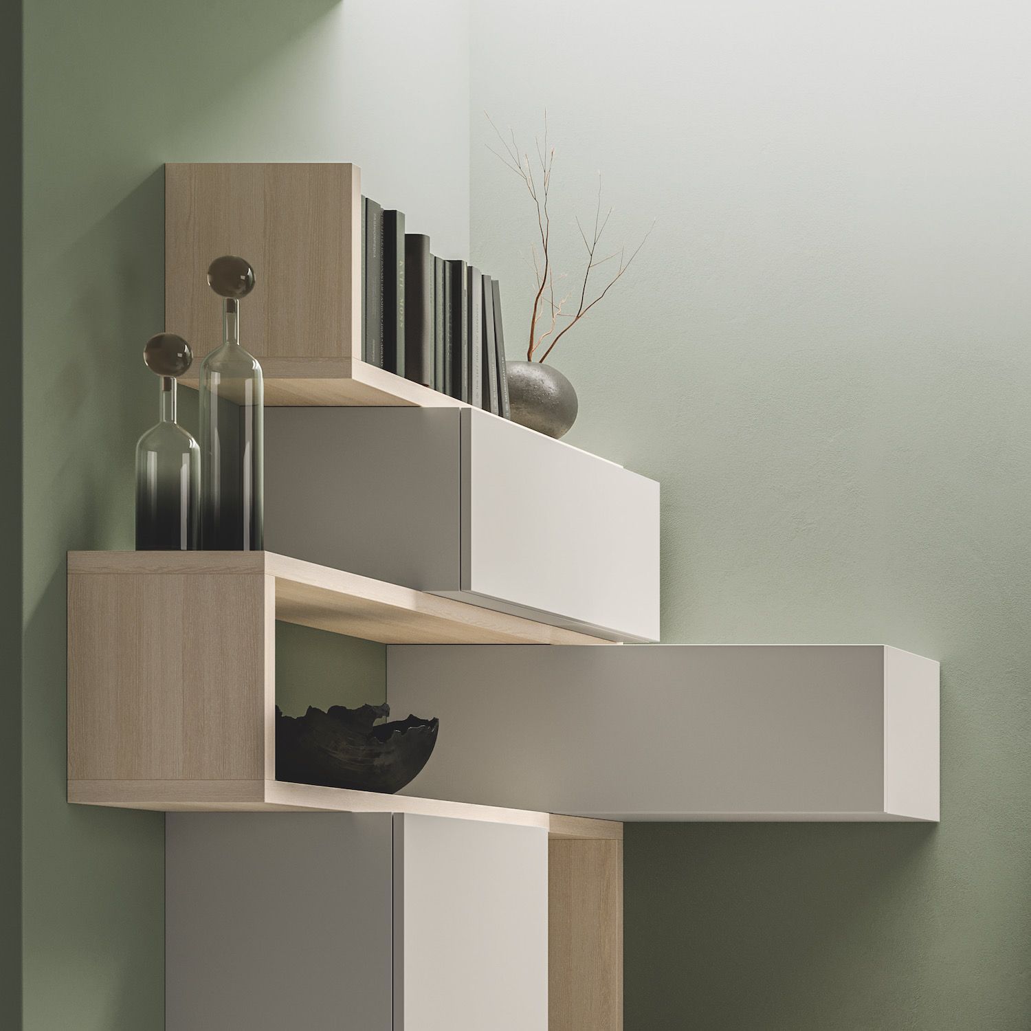 Parete attrezzata angolare moderna Lasting