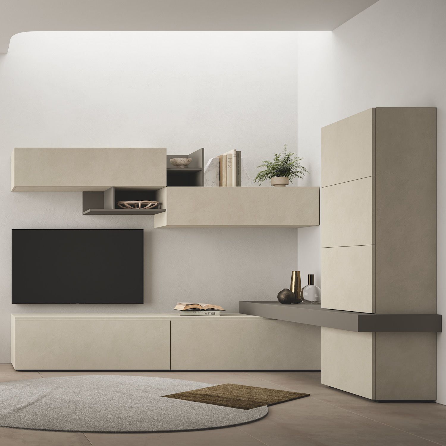 Parete attrezzata angolare moderna Lasting C