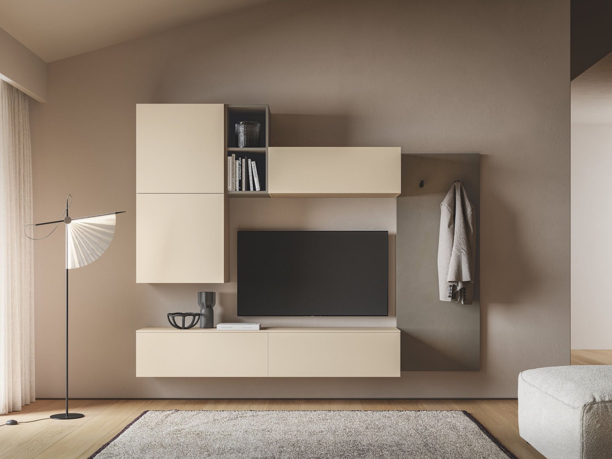 Parete attrezzata per ingresso soggiorno Lasting E