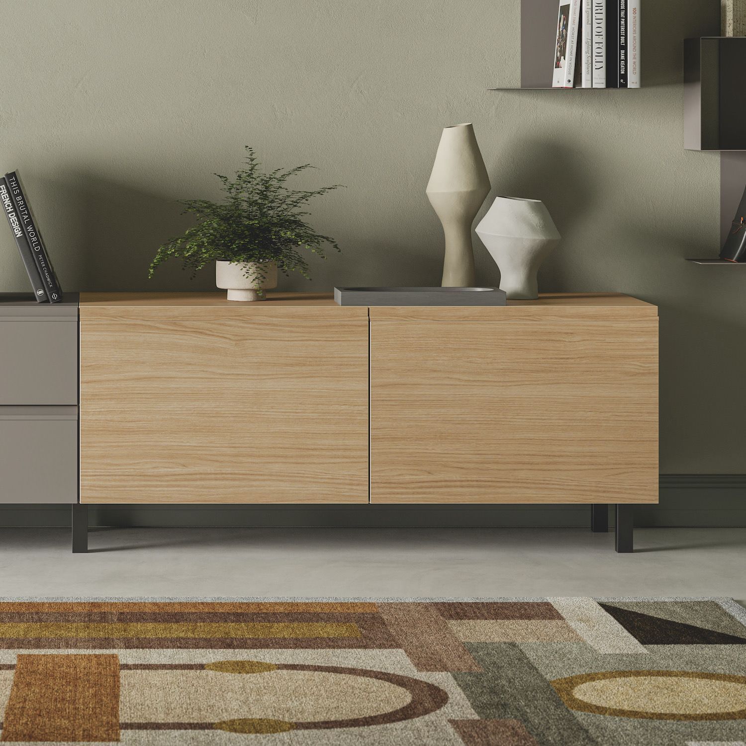 Parete attrezzata soggiorno moderno Lasting F