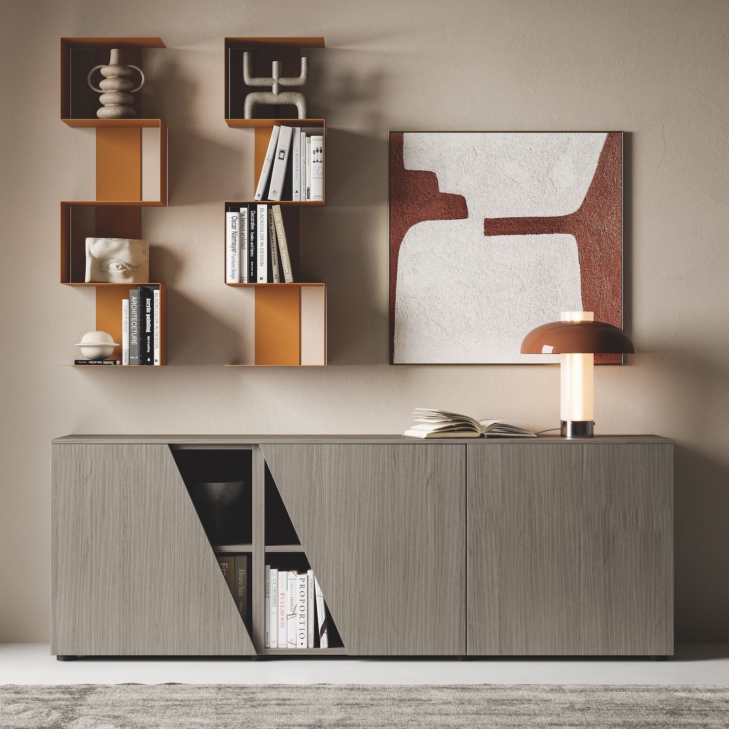 Parete attrezzata soggiorno moderno Lasting G