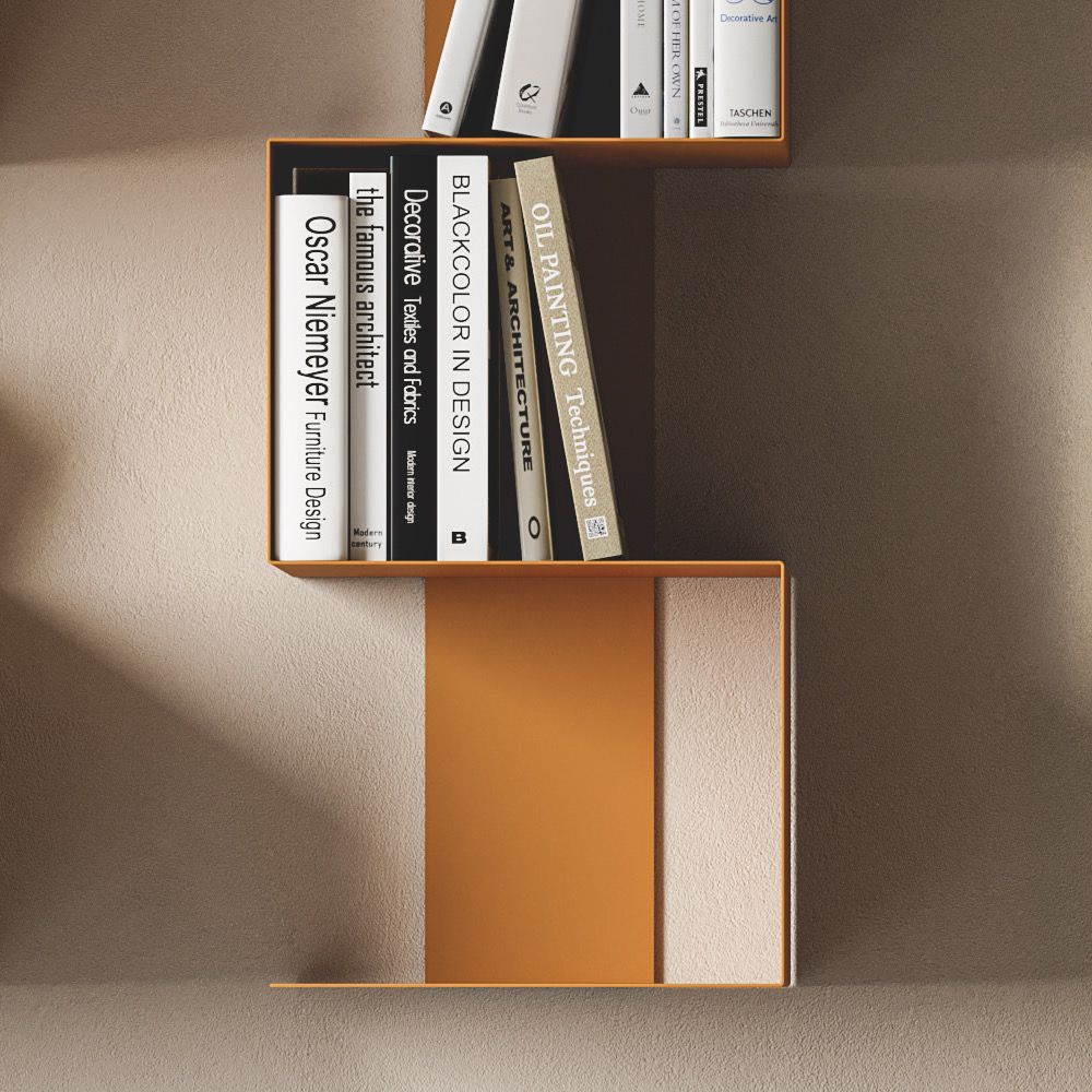 Libreria da parete moderna in acciaio Jaxon