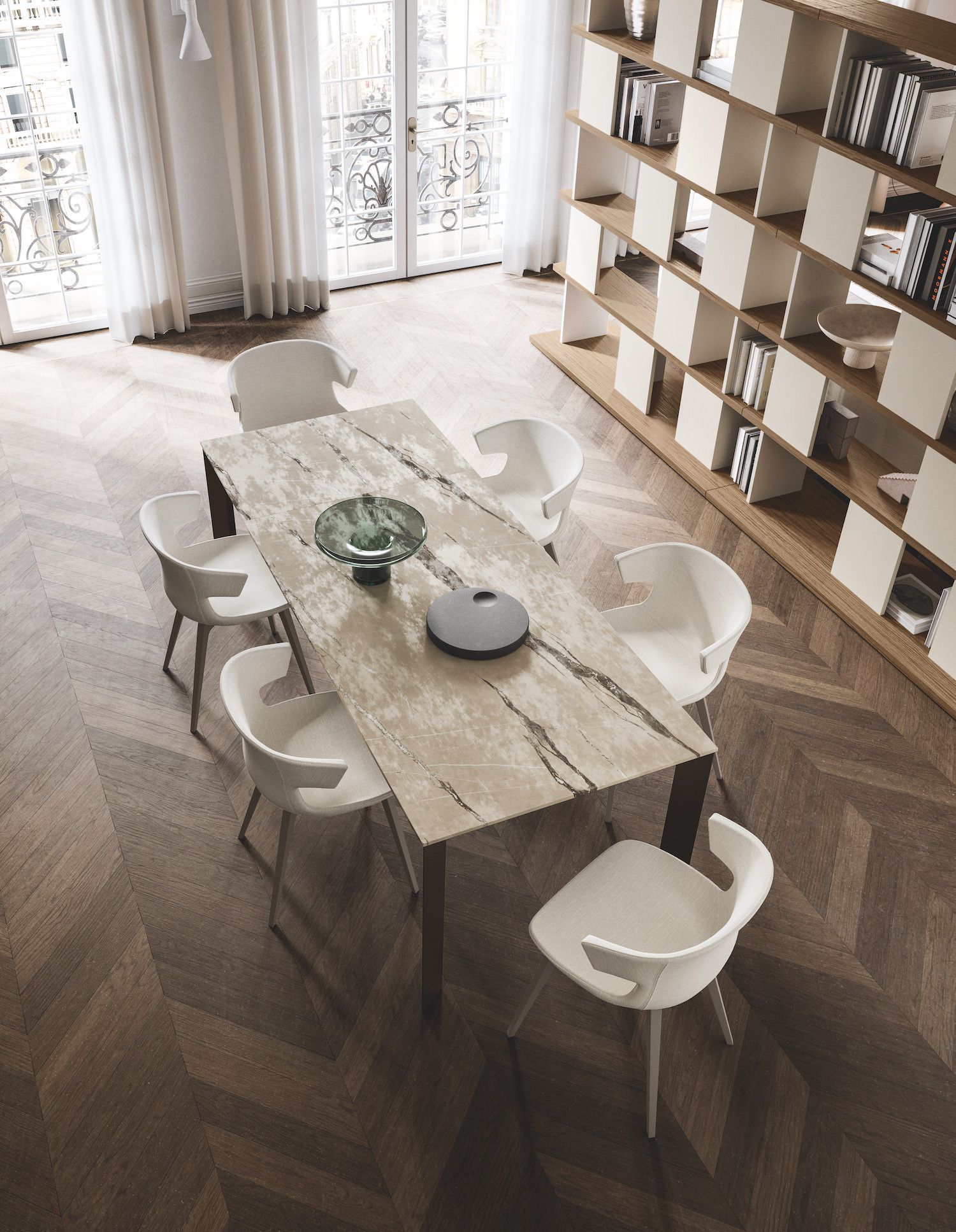 Libreria divisoria bifacciale autoportante Antero