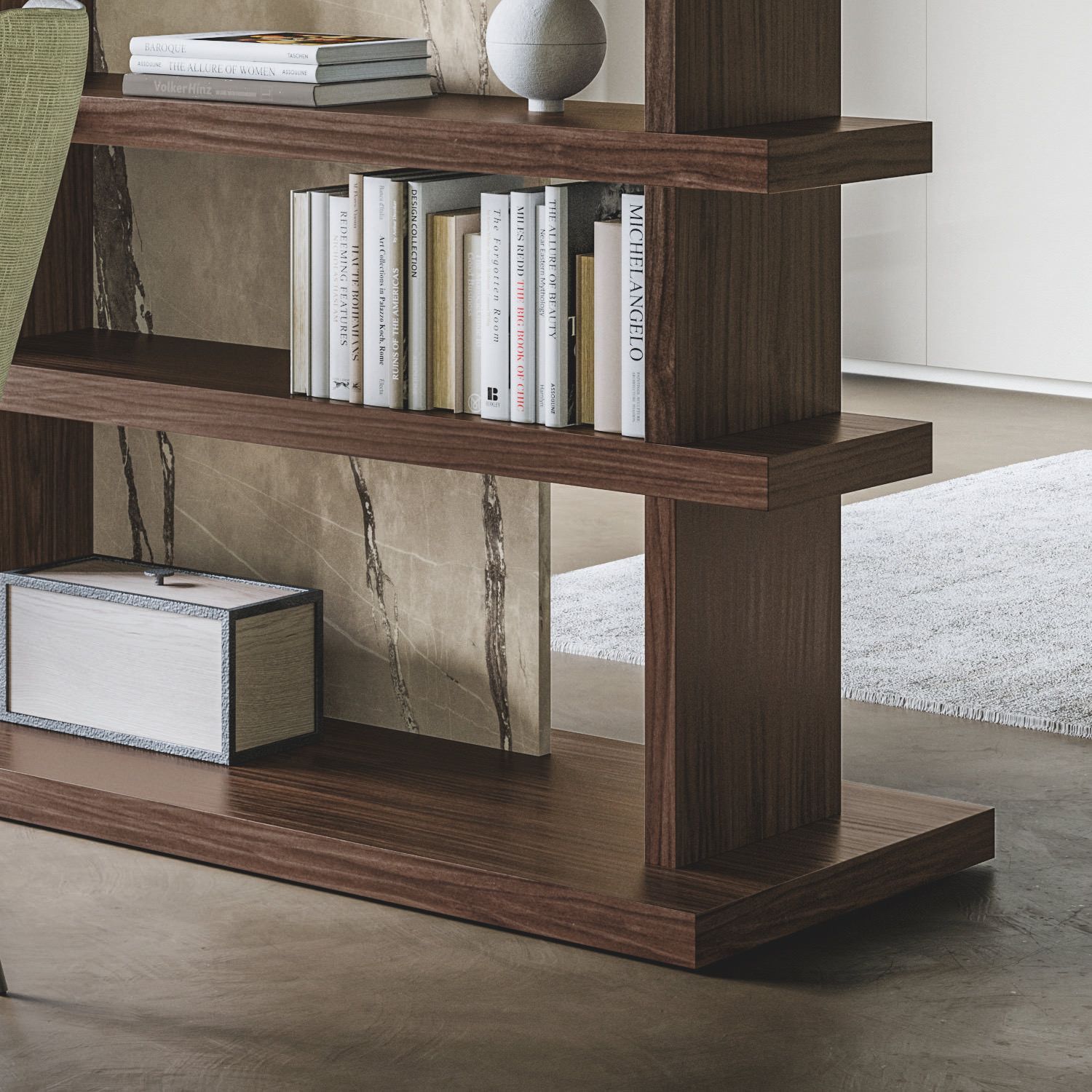 Libreria divisoria bifacciale autoportante Elliot