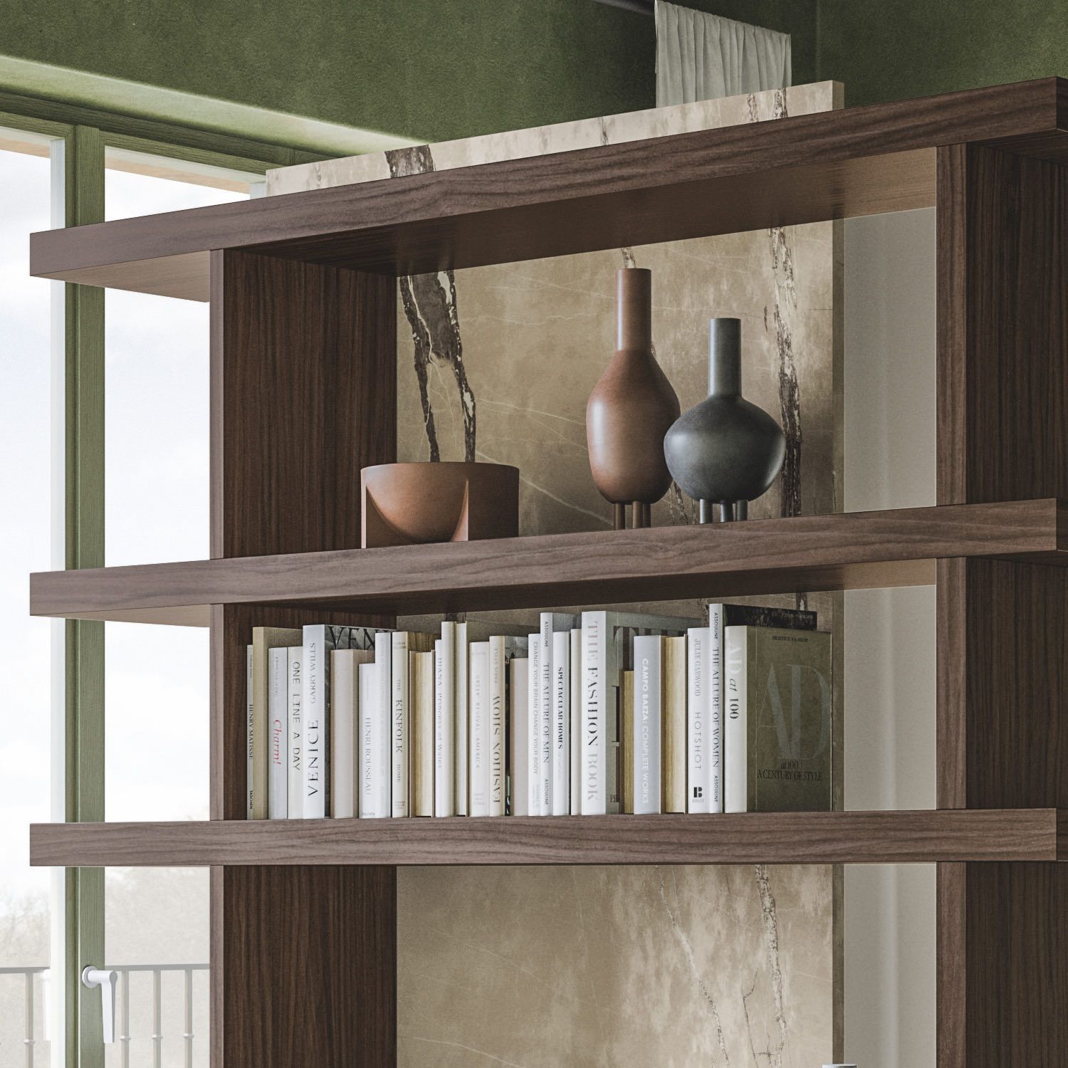 Libreria divisoria bifacciale autoportante Elliot