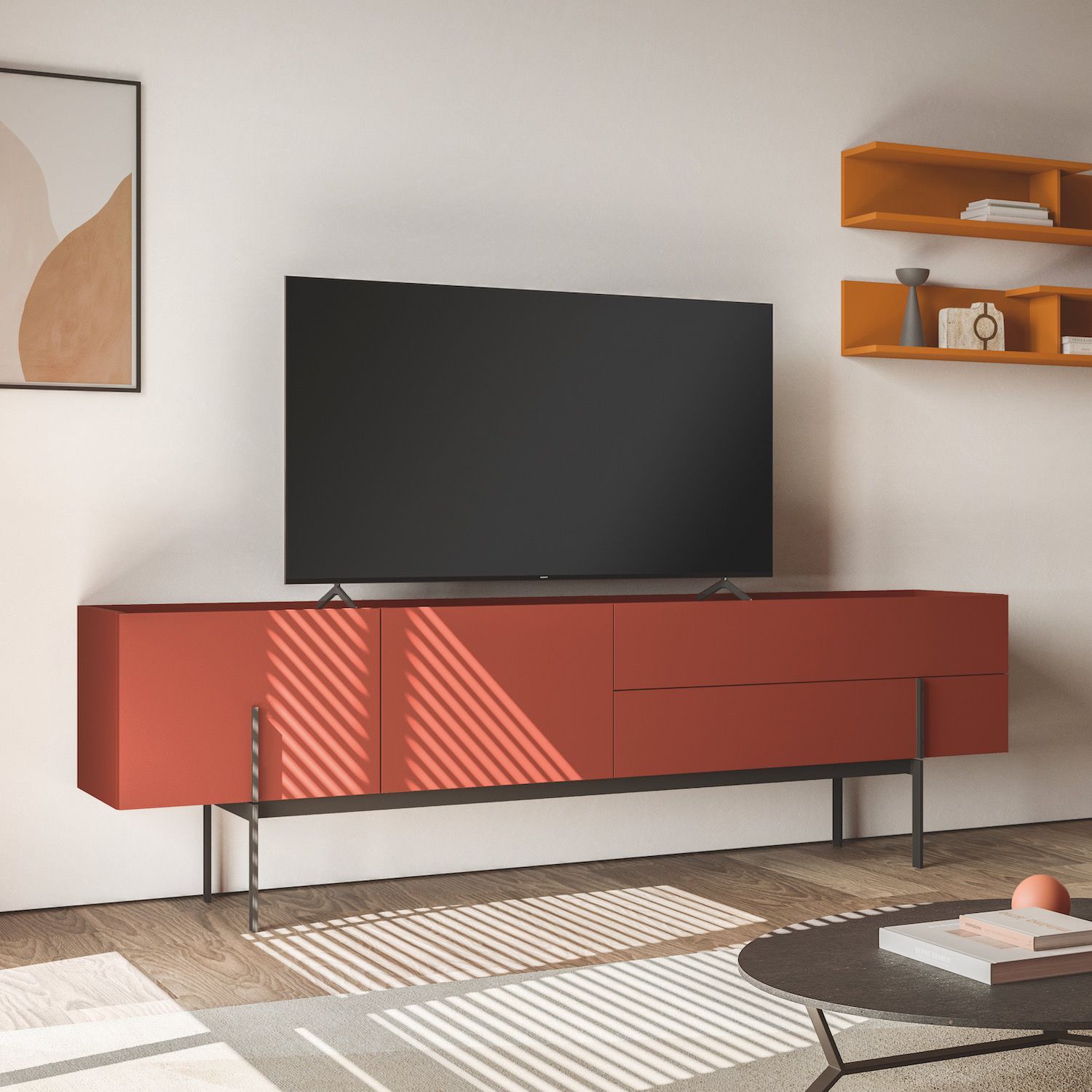 Mobile porta TV con 2 ante e 2 cassetti Nolan C