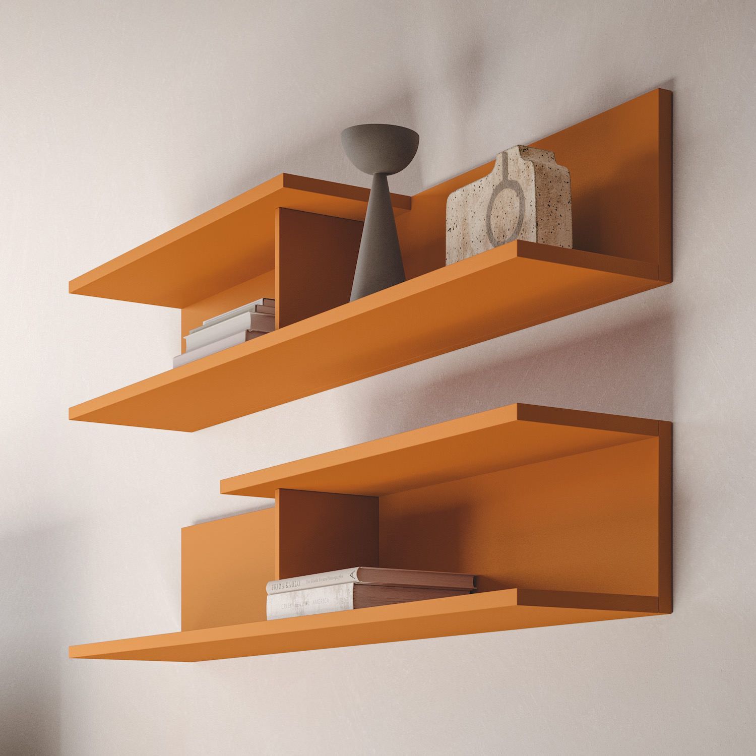 Coppia mensole da parete design moderno Allan