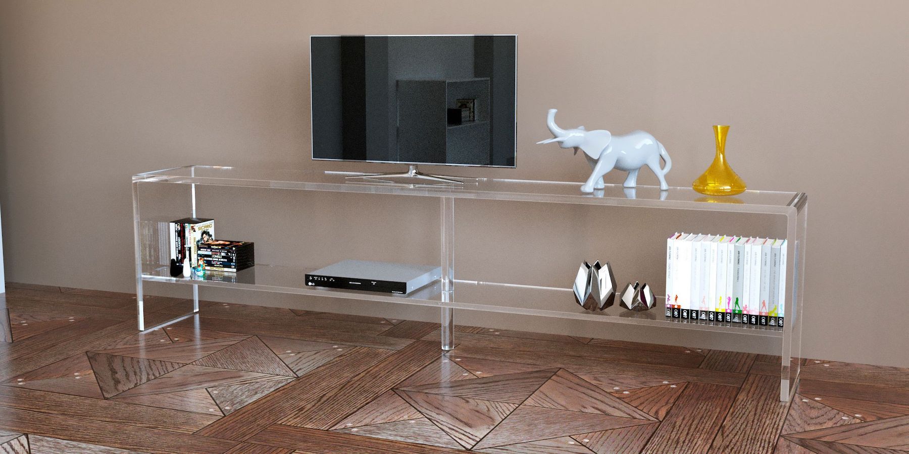 Mobile TV in plexiglass trasparente Brooklyn 200