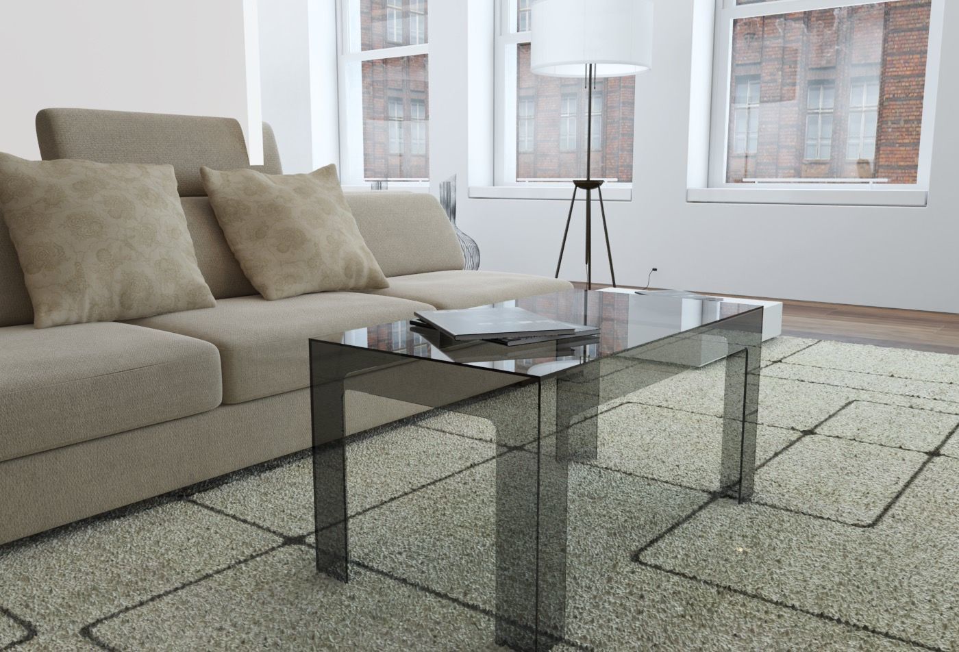 Tavolino da salotto quadrato o rettangolare in plexiglass Miro