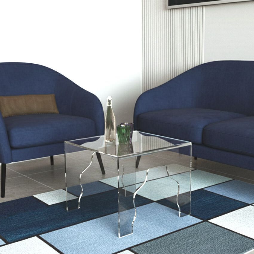 Tavolino da salotto quadrato in plexiglass trasparente Alhambra