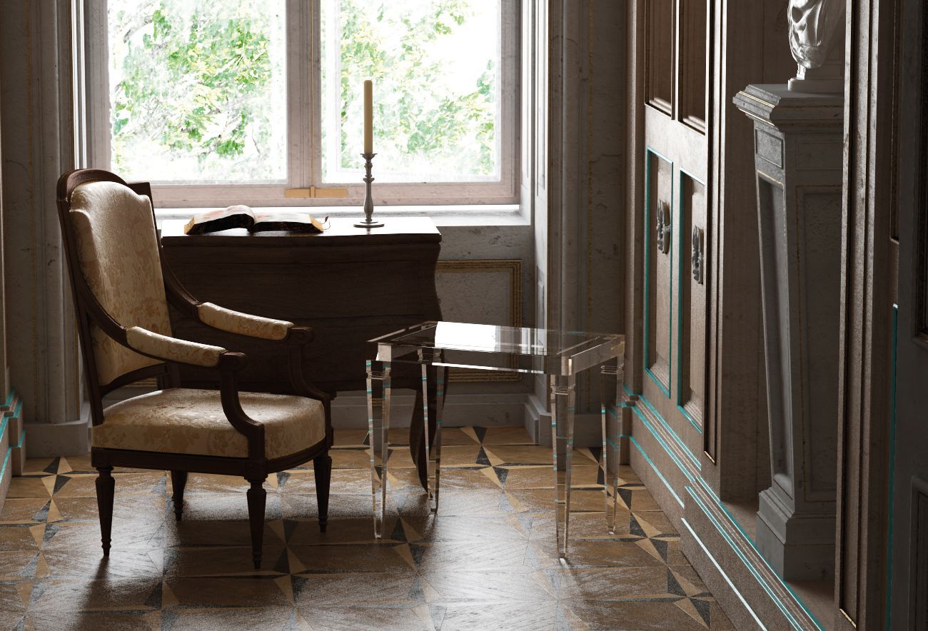 Tavolino da salotto in plexiglass trasparente Impero