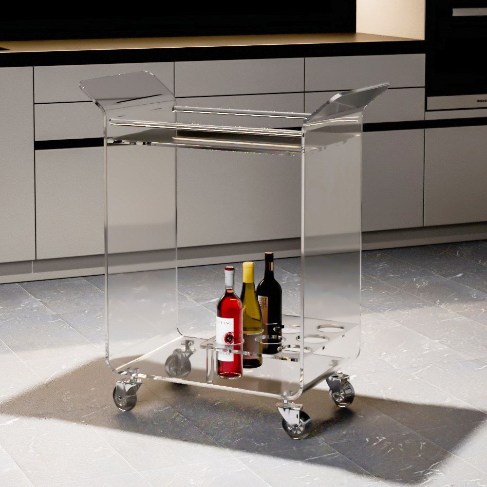 Carrello portavivande design in plexiglass Fabiola