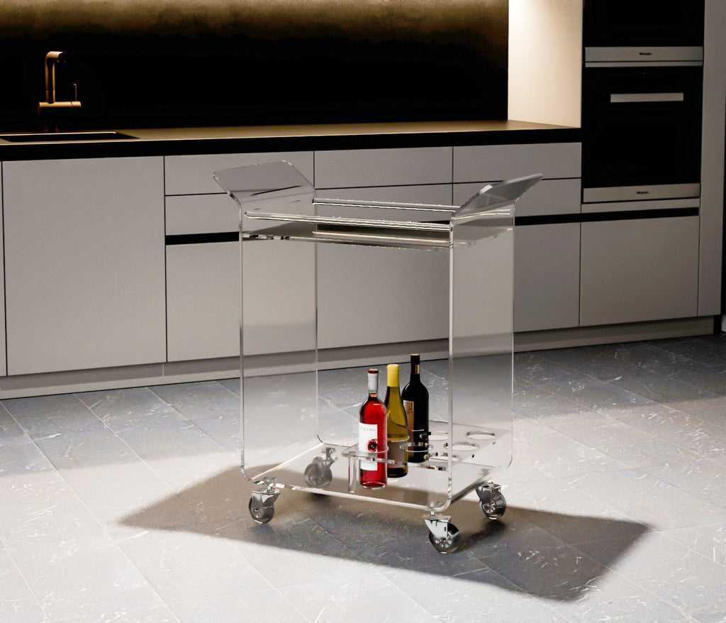 Carrello portavivande design in plexiglass Fabiola