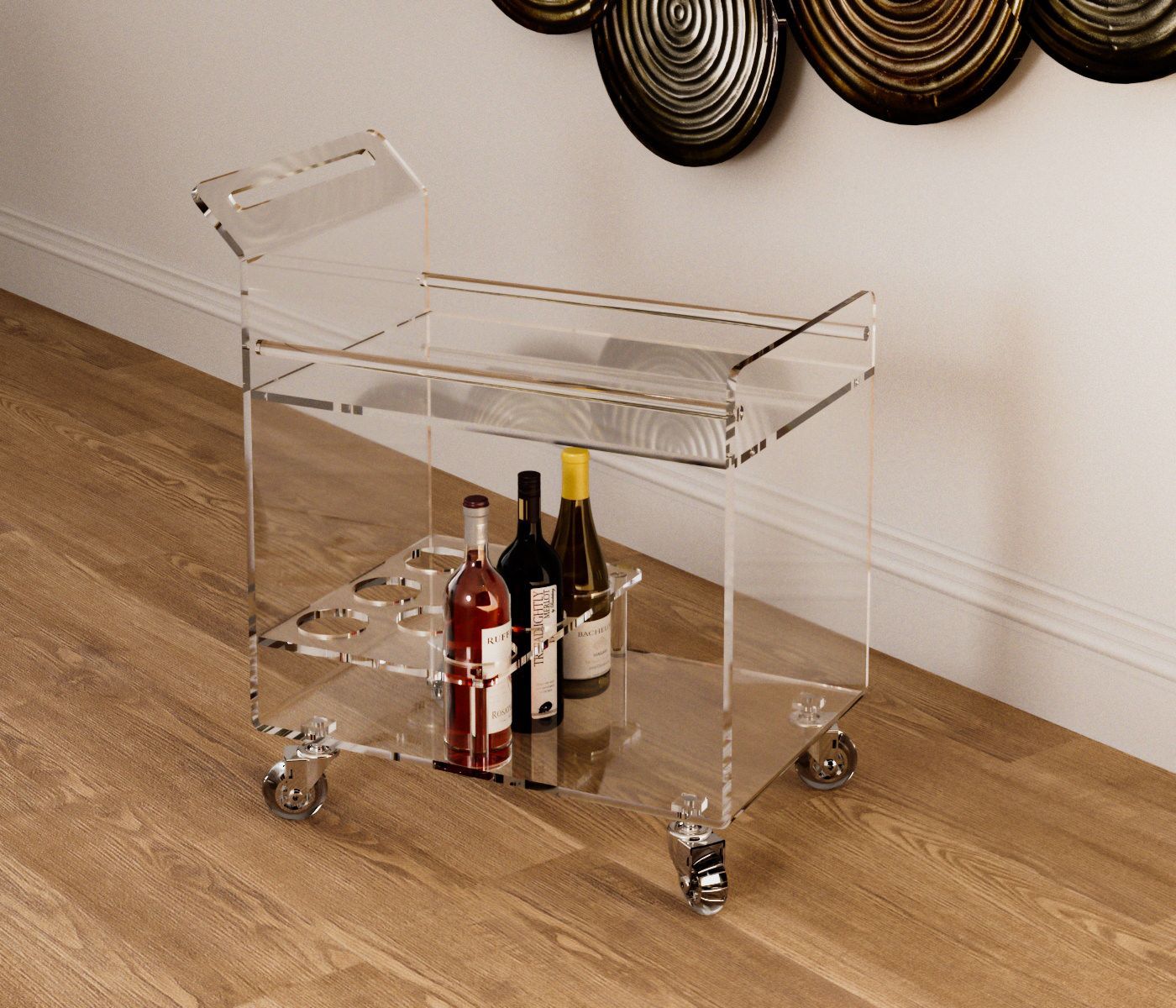 Carrello cucina design moderno in plexiglass Diletta