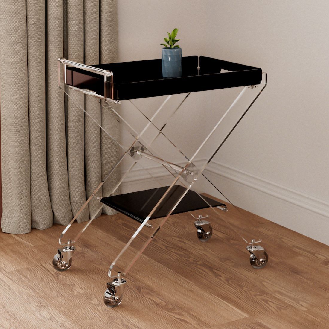 Carrello cucina design moderno in plexiglass Denise