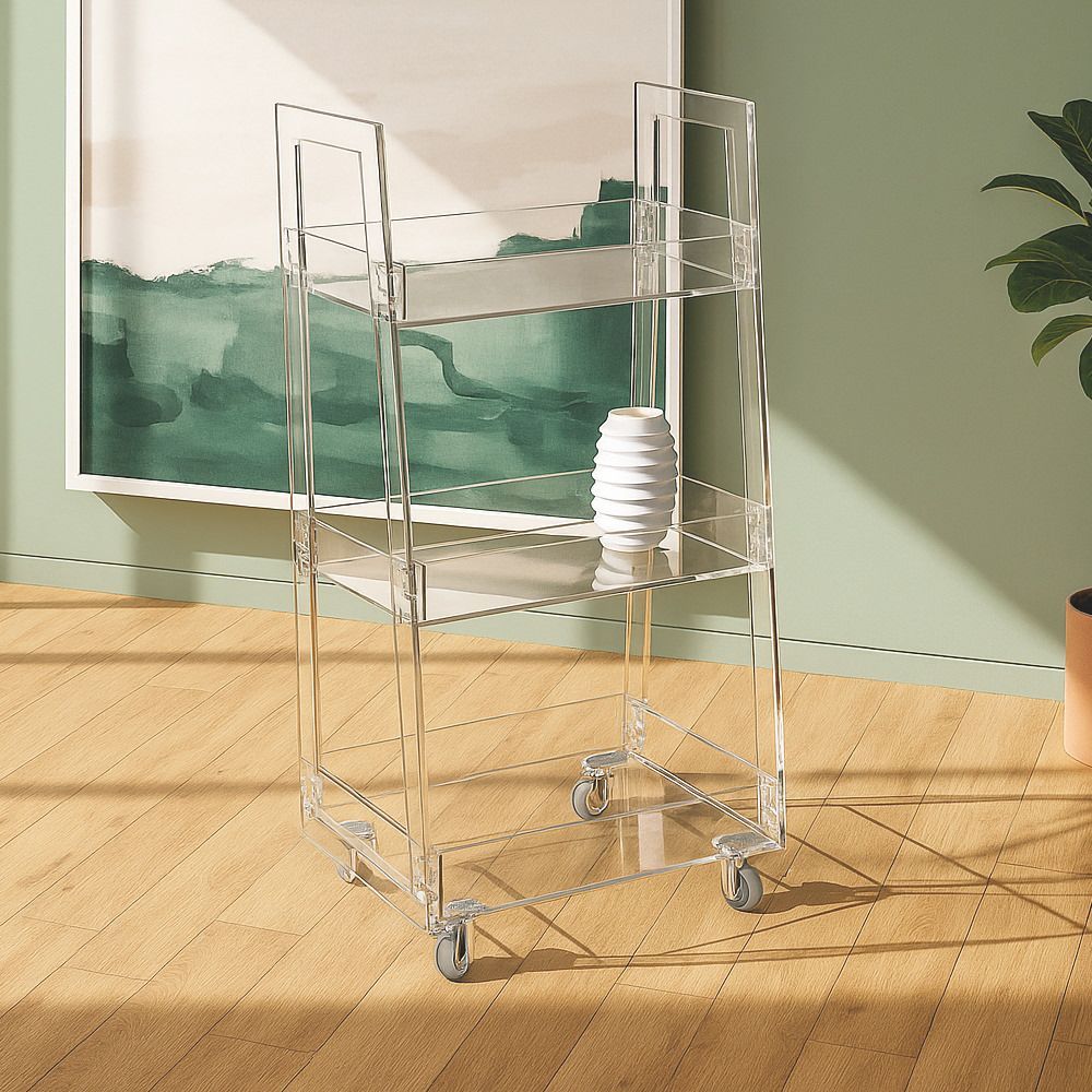 Carrello cucina design moderno in plexiglass Martina