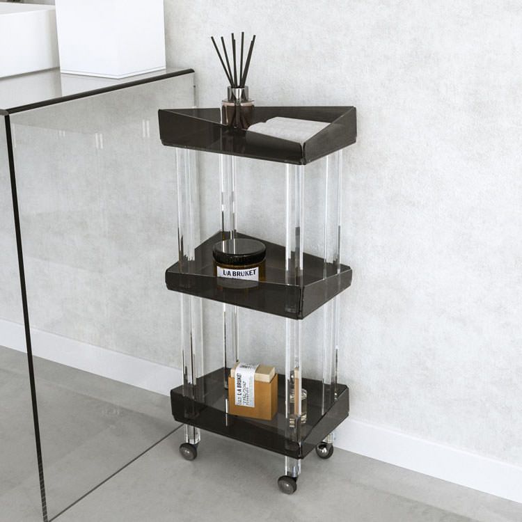 Carrello per cucina o bagno in plexiglass trasparente Lizzy
