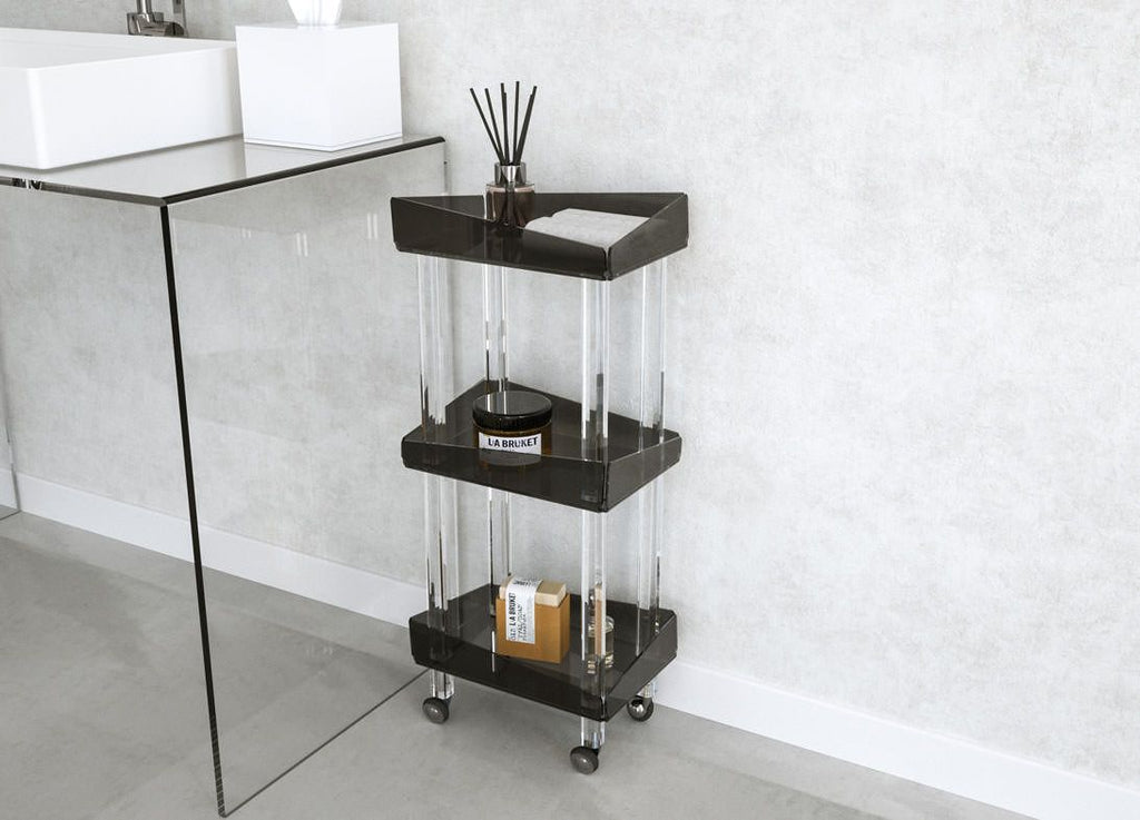 Carrello per cucina o bagno in plexiglass trasparente Lizzy