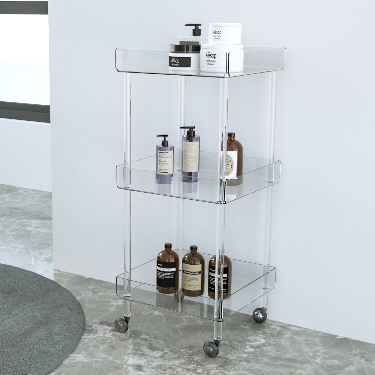 Carrello cucina design moderno in plexiglass Marion