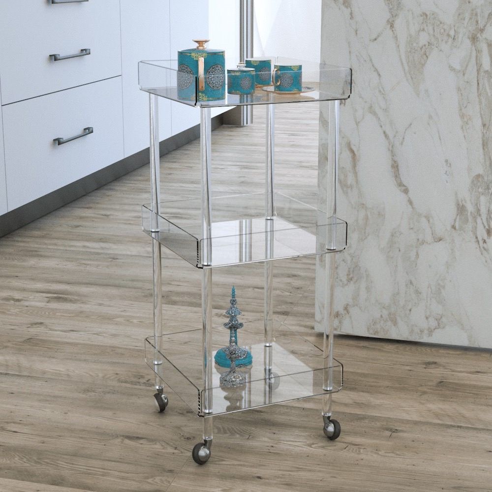 Carrello cucina design moderno in plexiglass Marion