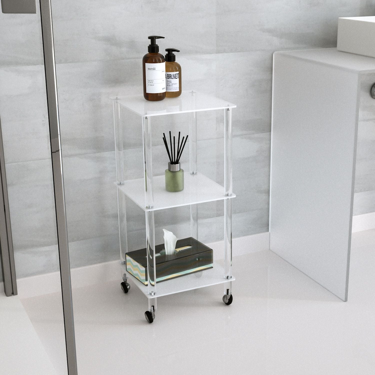 Carrello cucina o bagno in plexiglass Matilde