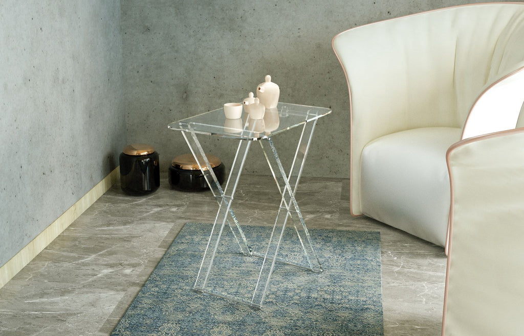 Tavolino pieghevole salvaspazio in plexiglass Milena