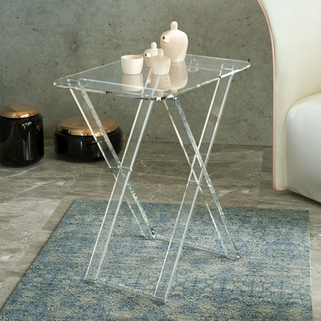 Tavolino pieghevole salvaspazio in plexiglass Milena