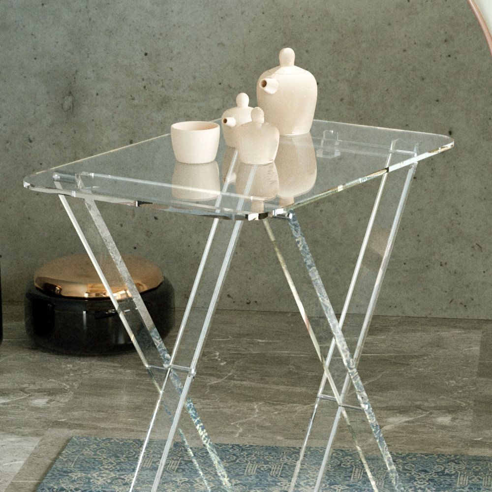 Tavolino pieghevole salvaspazio in plexiglass Milena