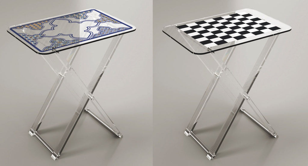 Tavolino pieghevole salvaspazio in plexiglass Milena