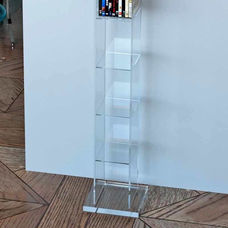 Porta CD a colonna in plexiglass trasparente Slim