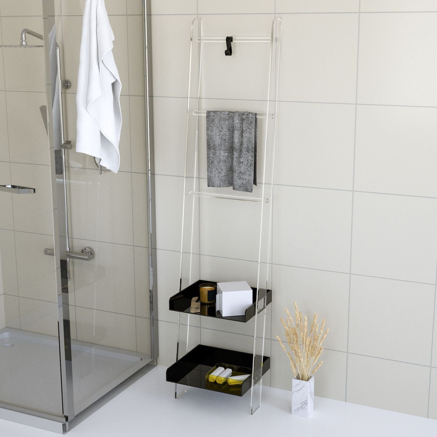 Scaffale bagno salvaspazio in plexiglass Breval