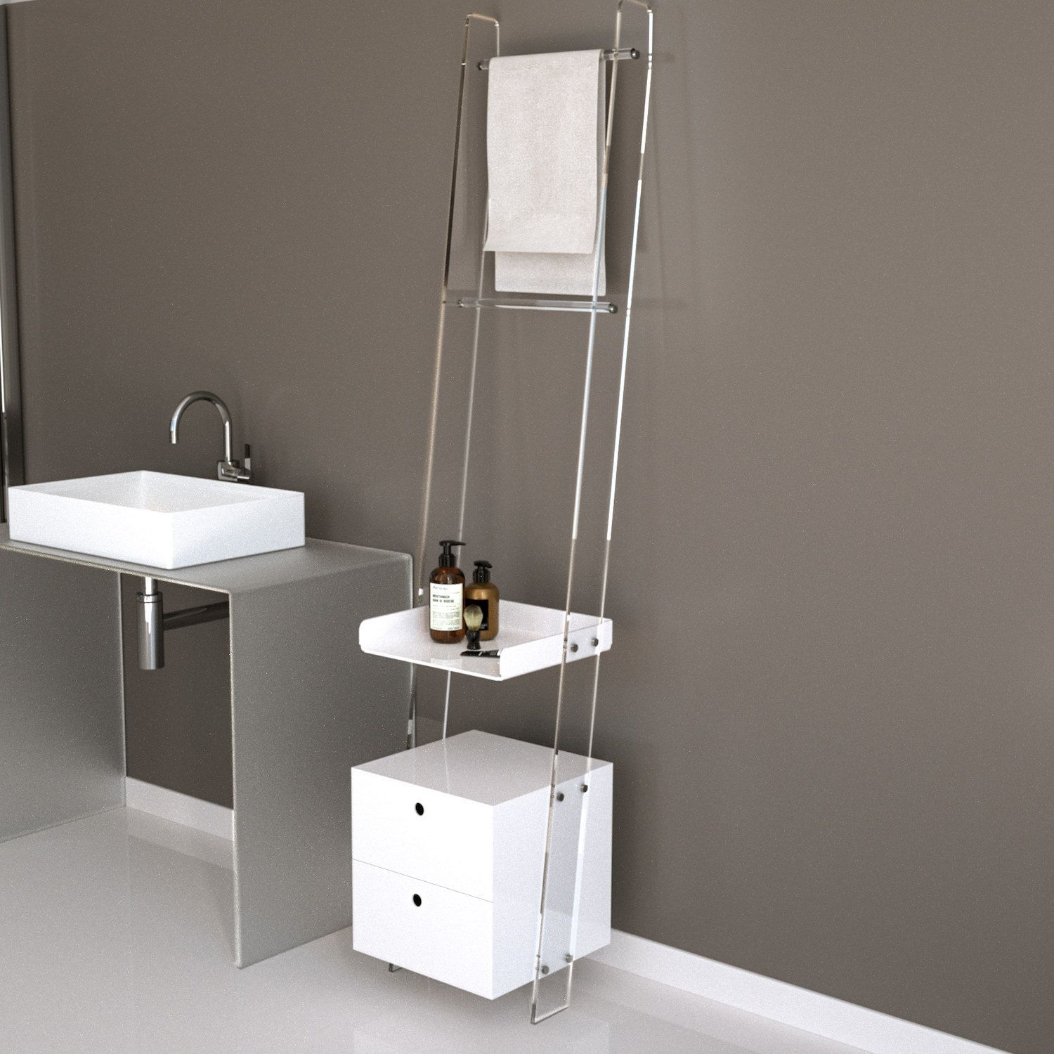 Scaffale bagno salvaspazio in plexiglass Modan