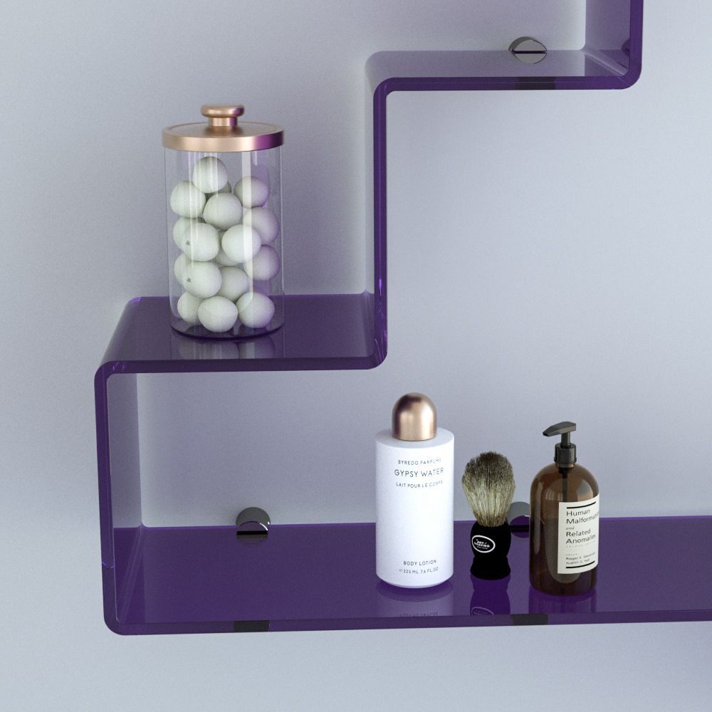 Mensola da parete in plexiglass colorato Slalom 1