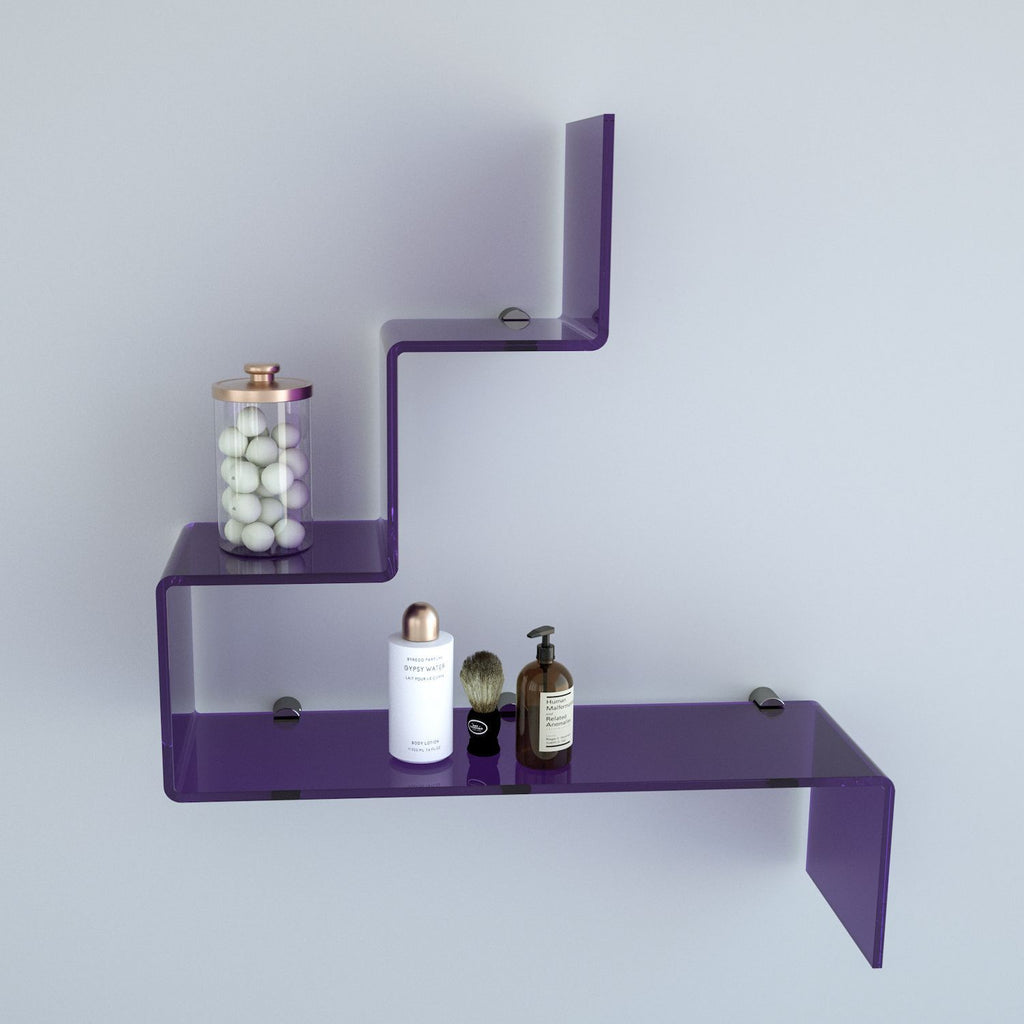 Mensola da parete in plexiglass colorato Slalom 1