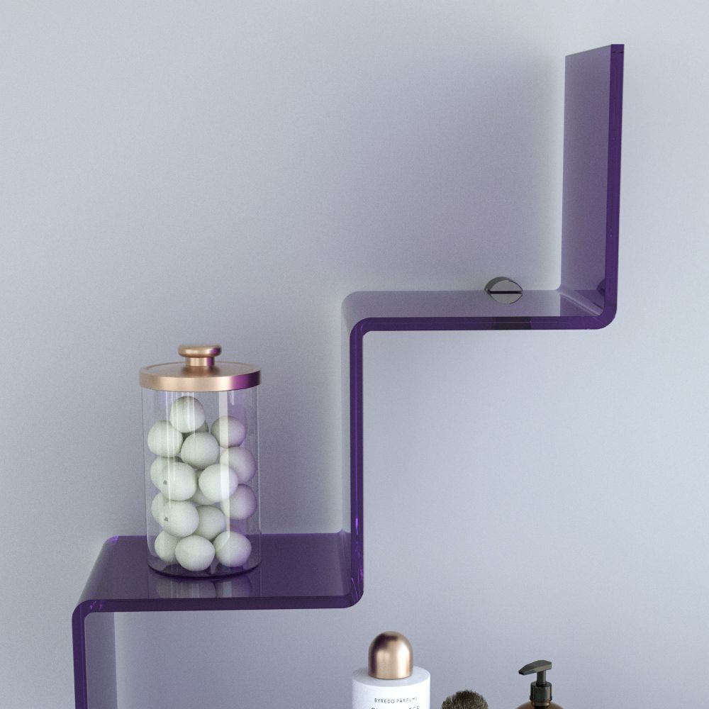 Mensola da parete in plexiglass colorato Slalom 1