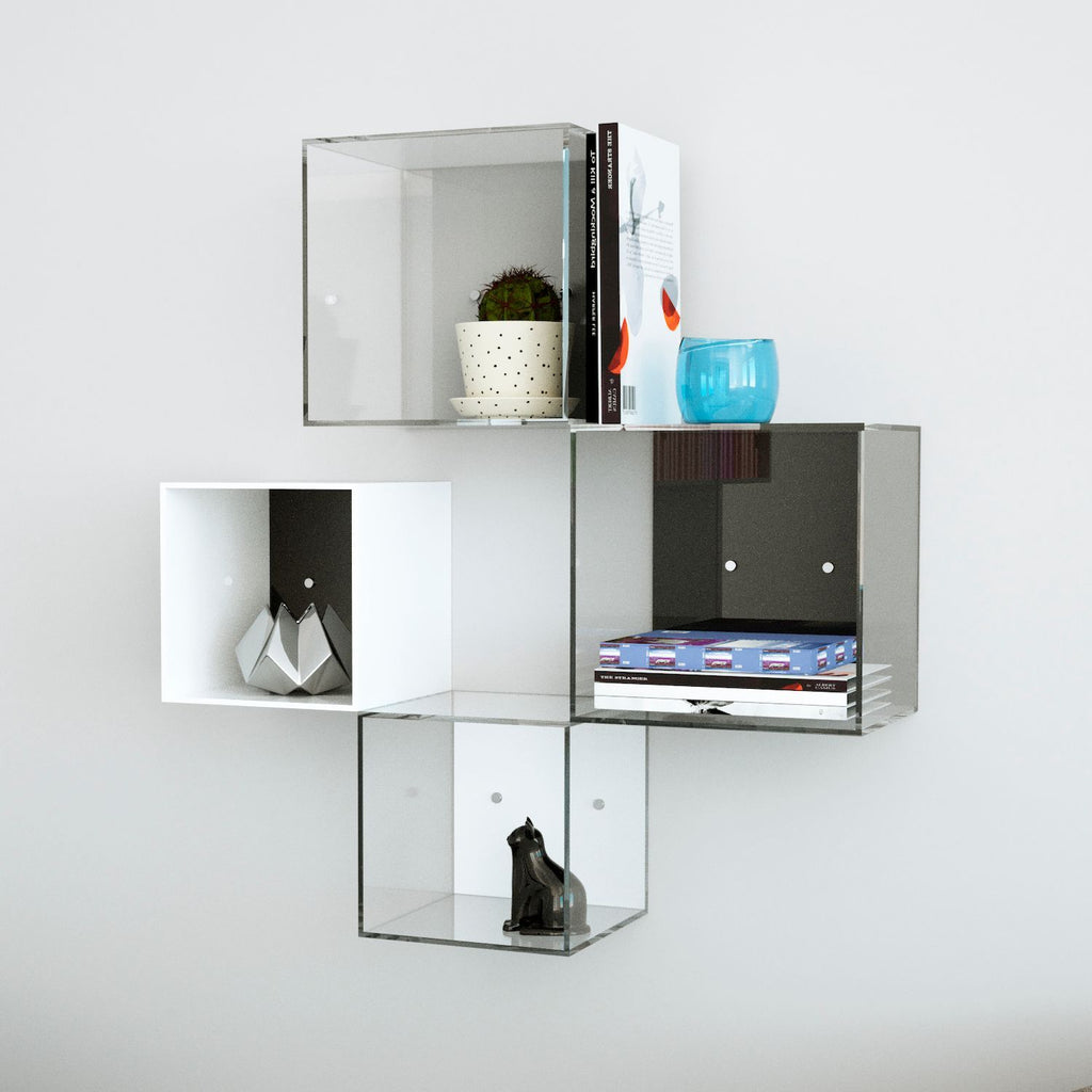 Cubo da parete in plexiglass trasparente o colorato Gimmi