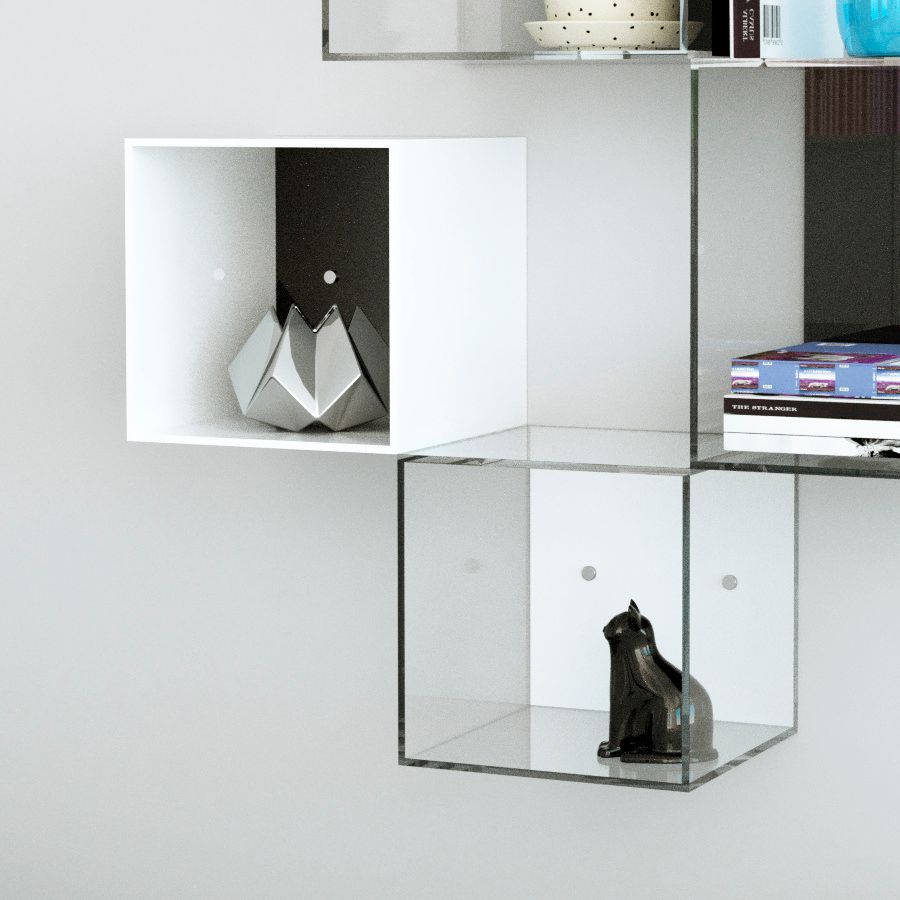 Cubo da parete in plexiglass trasparente o colorato Gimmi