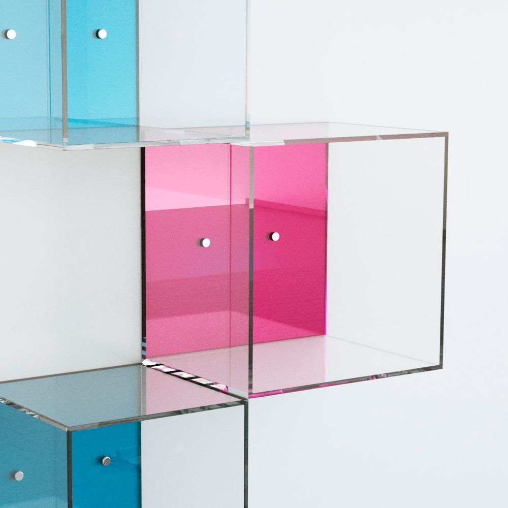 Cubo da parete in plexiglass trasparente o colorato Gimmi