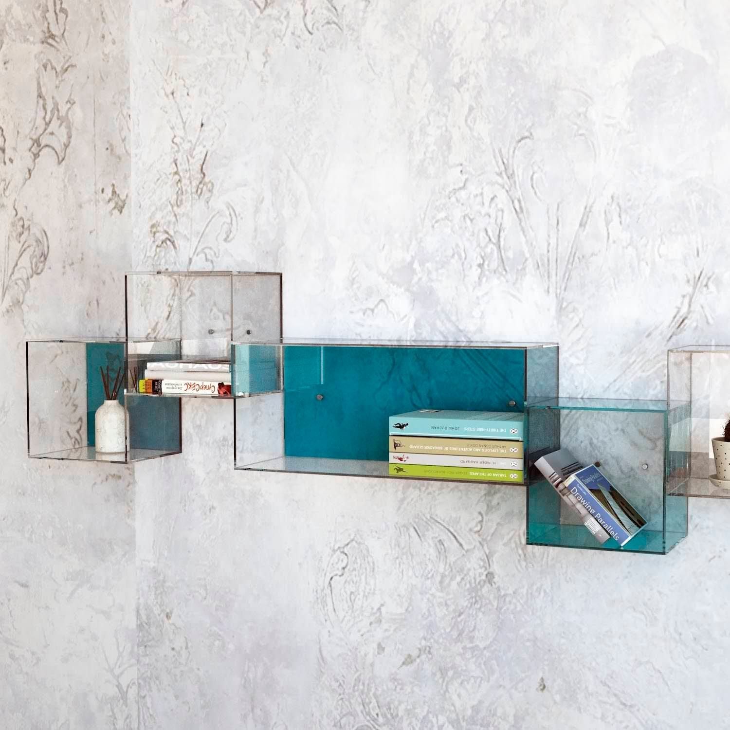 Mensola da parete rettangolare in plexiglass Gemmi